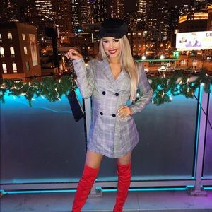 Grey and white blazer